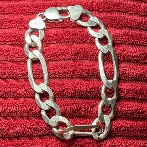 LIRM 925 Sterling Silver Figaro Bracelet 8” – Heavy 26g Men’s/Unisex